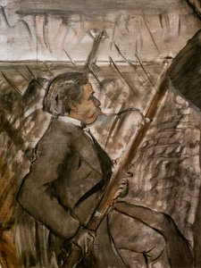 Musiker im Orchester (Detail) von Edgar Degas