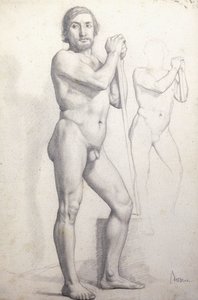 Stehender nackter Mann, ca. 1856 von Edgar Degas