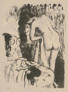 Stehende nackte Frau, die sich abtrocknet, um 1891-92