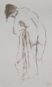 Nackte Frau mit Handtuch, stehend von Edgar Degas