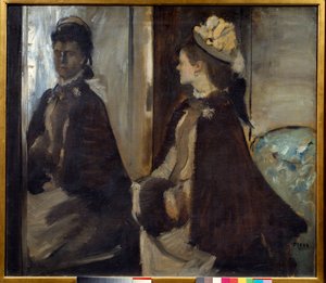 Porträt von Madame Jeantaud im Spiegel. Gemälde von Edgar Degas von Edgar Degas