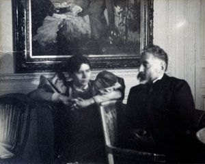 Porträt des Schriftstellers Stephane Mallarme (1842-1898) und Paule Gobillard, Nichte von Berthe Morisot (Fotografie von Edgar Degas, 1896) von Edgar Degas