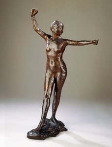 Vorbereitung für den Tanz, der rechte Fuß nach vorne von Edgar Degas