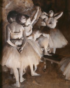 Ballettprobe auf der Bühne von Edgar Degas