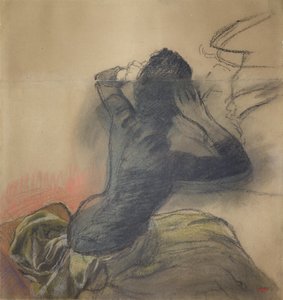 Sitzende Frau, die ihr Haar richtet, um 1884 von Edgar Degas