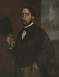 Selbstporträt mit erhobenem Hut, ca. 1863 von Edgar Degas