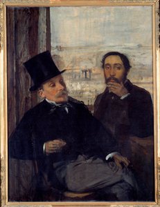 Selbstporträt mit dem Maler Evariste de Valernes (1816-1896). Edgar Degas stellte sich selbst rechts dar. Gemälde von Edgar Degas (1834-1917) 1865 Paris, Musée d