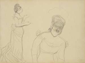 Skizzen eines Café-Sängers von Edgar Degas