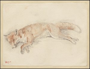 Studie für "Toter Fuchs im Wald" von Edgar Degas