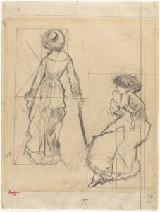 Studie für "Mary Cassatt im Louvre" (recto) von Edgar Degas