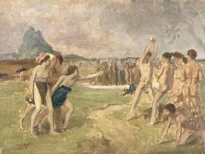 Studie für Die jungen Spartaner beim Training, ca. 1860-61 (Detail) von Edgar Degas