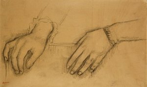 Studie von Händen für ein Porträt von Helene Rouart, ca. 1886 von Edgar Degas