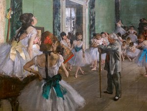 Die Tanzklasse (Detail). Beginnt 1873, endet 1875-1876. Öl auf Leinwand. von Edgar Degas
