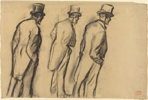 Drei Studien von Ludovic Halévy im Stehen von Edgar Degas