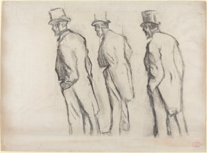 Drei Studien von Ludovic Halévy im Stehen, um 1880 von Edgar Degas
