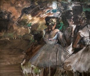 Drei Tänzerinnen hinter den Kulissen von Edgar Degas