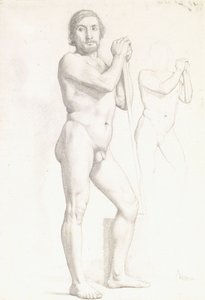 Zwei akademische Studien eines Mannes von Edgar Degas