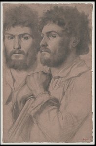 Zwei Porträtstudien eines Mannes, ca. 1856-1857