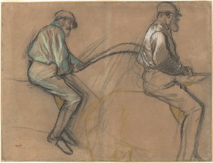 Zwei Studien eines Jockeys, ca. 1884 von Edgar Degas