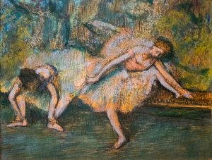 Zwei Tänzerinnen. Um 1900. Pastell auf Papier auf Karton. von Edgar Degas