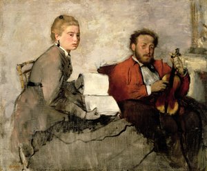 Geiger und junge Frau von Edgar Degas