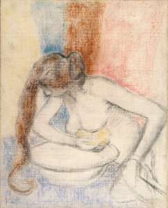 Frau beim Baden, ca. 1897 von Edgar Degas