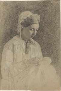 Frau beim Sticken von Edgar Degas