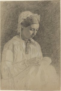 Frau beim Sticken von Edgar Degas