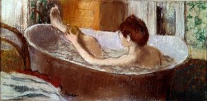 Frau in ihrem Bad, die das Bein abtupft von Edgar Degas