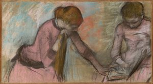 Junge Mädchen betrachten ein Album, ca. 1884 von Edgar Degas