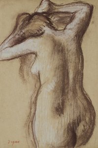 Junge nackte Frau, die ihr Haar kämmt, ca. 1889-90 von Edgar Degas