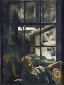 Frühling weckt den alten Winter aus ihrem Schlaf von Edgar Herbert Thomas