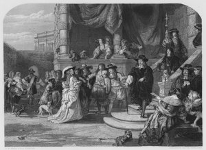 Der Fall von Clarendon, nach dem Bild in der Sammlung des ehrenwerten Lord Northwick, ein Duplikat befindet sich in der Vernon Gallery