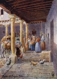 Nordspanien: Avila, Ein Posada Patio von Edgar T. A. Wigram