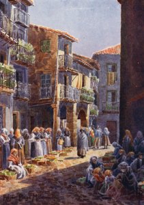 Nordspanien: Bejar, eine Ecke auf dem Marktplatz von Edgar T. A. Wigram