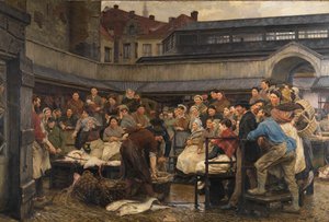 Der alte Fischmarkt in Antwerpen im Jahr 1882 von Edgard Farasyn