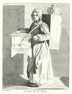 Drehorgelspieler (Gravur) von Edmé (after) Bouchardon