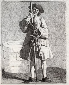 Der Brunnenreiniger - Kleines Gewerbe in Paris („Études prises dans le bas Peuple, ou les Cris de Paris“) - Gravur von Edme Bouchardon (1698-1762) von Edmé Bouchardon