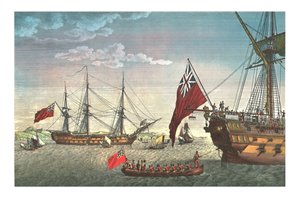 Napoleon geht an Bord der Northumberland für seine Reise nach St. Helena, 8. August 1815, um 1850