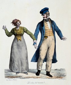 Prostitution: „Dis donc bel homme“ - Populäre Szenen von Edme Jean Pigal (1798-1872), Lithographie 1824 - Musée Dobree, Nantes