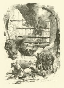 Feuer in den Docks von London von Edmond (after) Morin