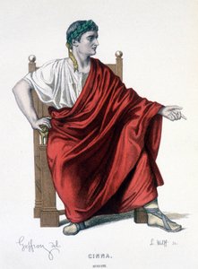 Die Figur des Augustus in der Tragödie Cinna (oder die Gnade des Augustus) - Gesamttheater: (Sammlung von Stücken von Corneille) Zeichnung von Geffroy, Gravur von L. Wolff - ed. Laplace, Sanchez et Cie, Paris 1884