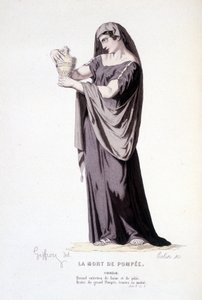 Die Figur der Cornelie im Theaterstück La mort de Pompée - Vollständiges Theater: (Sammlung von Stücken von Corneille) Zeichnung von Geffroy, Gravur von Colin - ed. Laplace, Sanchez et Cie, Paris 1884 von Edmond Aime Florentin Geffroy