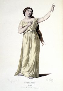 Die Figur der Pauline in der Tragödie Polyeucte Märtyrer - Vollständiges Theater: (Sammlung von Stücken von Corneille) Zeichnung von Geffroy, Gravur von L. Wolff - ed. Laplace, Sanchez et Cie, Paris 1884 von Edmond Aime Florentin Geffroy