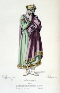 Die Figur des Phocas in der Tragödie Heraclius - Vollständiges Theater: (Sammlung von Stücken von Corneille) Zeichnung von Geffroy, Gravur von Delanoix - ed. Laplace, Sanchez et Cie, Paris 1884 von Edmond Aime Florentin Geffroy