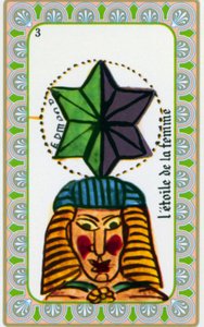 Tarot von Magus Belline gezeichnet von Edmond Billaudot um 1845 und an Hellseher Belline zur Neuauflage gegeben: Karte des Sterns der Frau von Edmond Billaudot