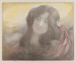 Mädchen mit langen Haaren von Edmond Francois Aman Jean