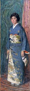 Porträt einer japanischen Frau im Kimono, oder Madame Kuroki von Edmond François Aman Jean