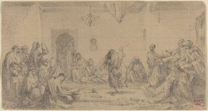 Innenraum mit Tänzerin von Edmond Hédouin