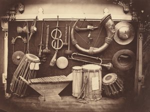 Stillleben mit Musikinstrumenten, um 1863 von Edmond Lebel